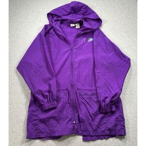 Vintage 1990s Nike Windbreaker‎ Swoosh Jacket Womens Large Long Tail